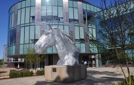 Photo of Canter, horse's head sculpture by Andy Scott