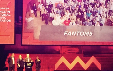 Photo on stage of presentation of the Eureka Prize for FANTOM5