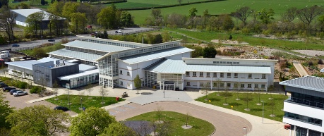 Photograph of Easter Bush Campus, of the the Royal (Dick) School of Veterinary Studies taken from The Roslin Institute - credit University of Edinburgh