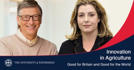 Photo of Bill Gates and Penny Mordaunt - credit University of Edinburgh