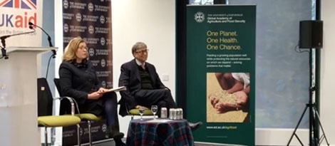 photo of Bill Gates and UK Secretary of State for International Development @Penny Mordaunt visit to Easter Bush Campus and launch University of Edinburgh Global Academy of Agriculture and Food Security - image credit UoE