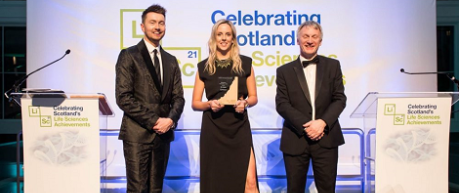 Sean Batty, Dr Kate Cameron & Ivan McKee, MSP - credit Edinburgh Innovations & Life Sciences Scotland