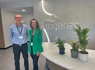 Ingenzas Chief Executive Officer, Dr. Ian Fotheringham and Abbie Reid, Junior Office Manager, with a selection of plants for the companys new office space. 