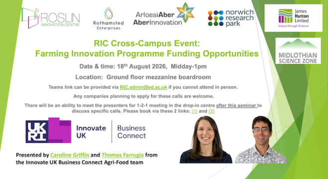Event graphic for seminar Farming Innovation Programme Funding Opportunities